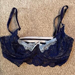 Elegant Lace Bralette in Navy Blue
